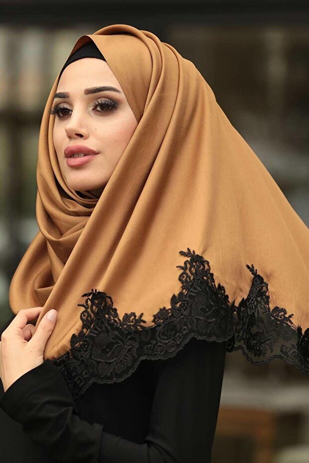Lace Silk Look Shawl 1006