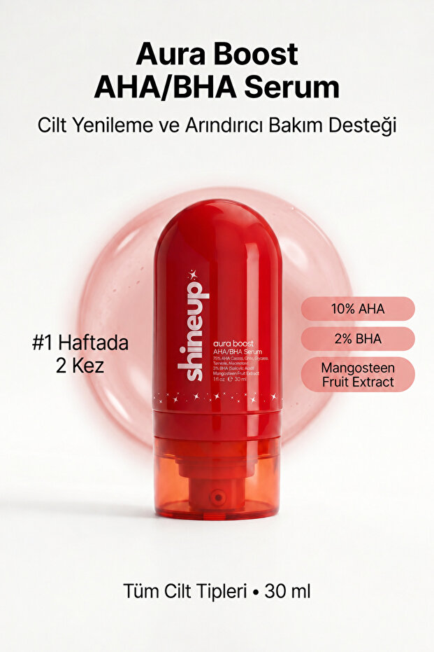 Aura Boost Aha Bha Serum 30ml | 10% Aha 2% Bha Peeling Effect Skin Tone Equalizer & Renewer
