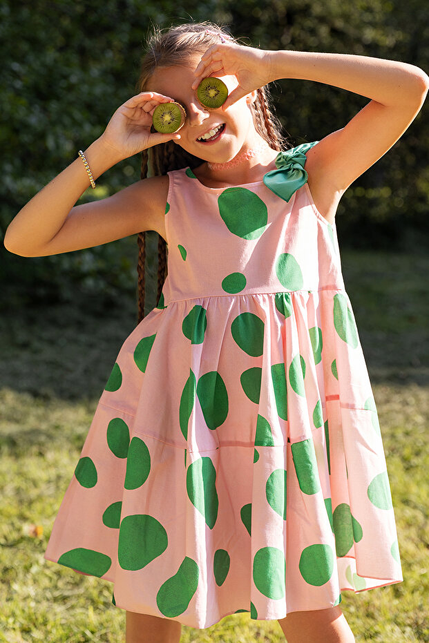 Pink Green Speckle Dance Girl's Dress