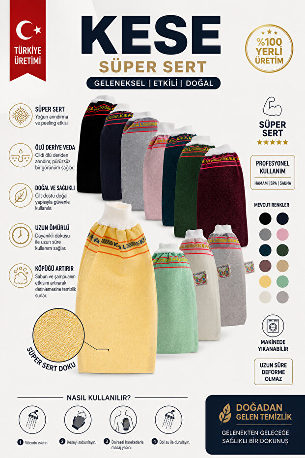 King's Pouch Bath Shower Exfoliating Glove 100% Floss Silk