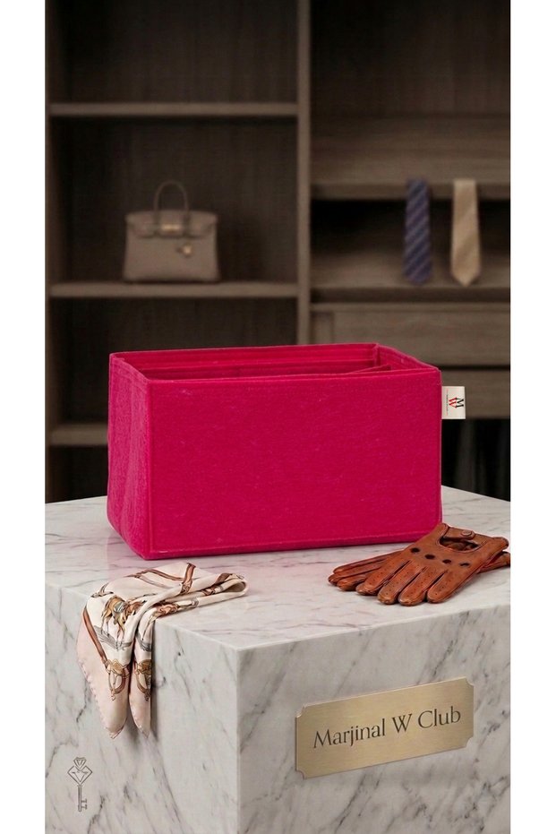 Double Compartment Standard Bag Inside Organizer Fusia Color