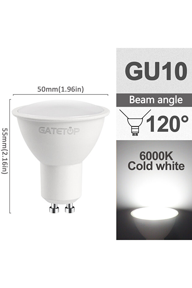 9w No AC220-240V 12pcs 120d 6000K 5/8/10/12pcs Dimmable GU10 Led Spotlight 220V Warm Light 3000K 400