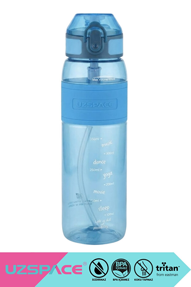 600ml Silicone Body Tritan Children's Water Bottle with Hard Straw and Lockable Lid, Bpa Free, Odor Free
