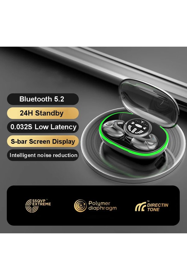 kebidumei Black Invisible Sleep Earphones Bluetooth 5.3 Headphones IPX5 Waterproof Noise Reduction E