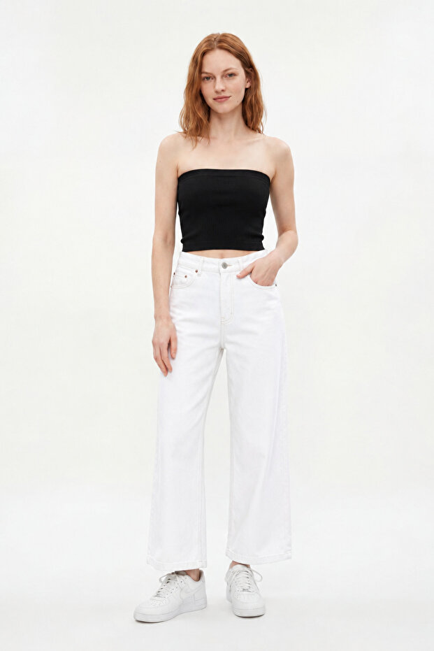 High Waist Wide Leg Jean Pants