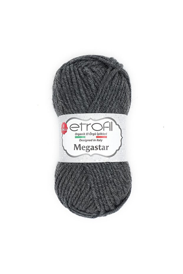 Megastar Knitting Yarn Grey 75% Acrylic 25% Wool 100g 110m (79027)