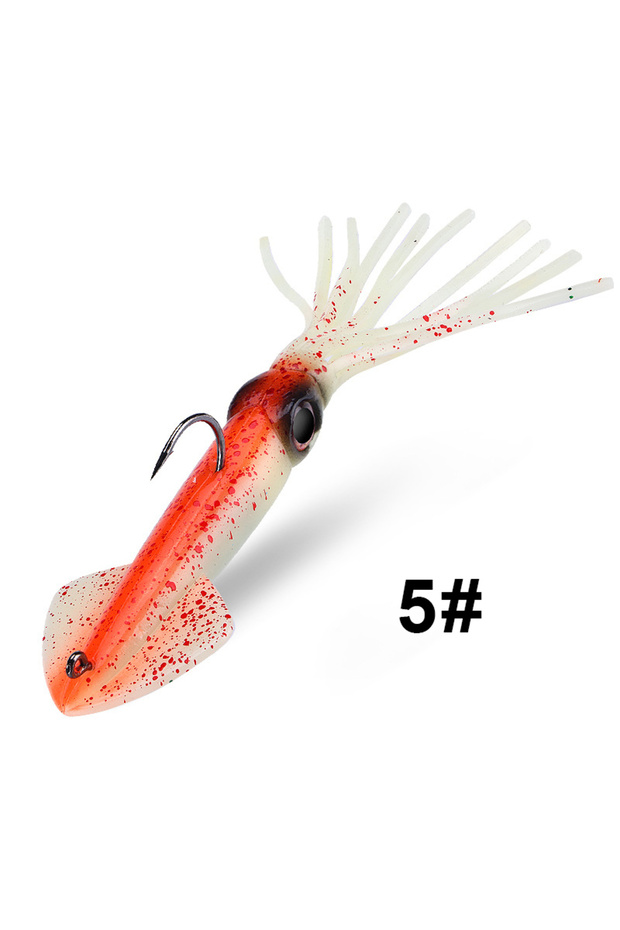 14cm 36g Color5 WEIHE 14cm 36g 5colors Artificial Soft Squid Lure Soft Fishing Lure PVC Octopus Bait