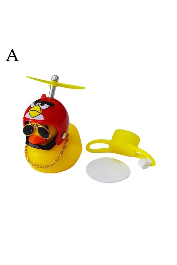 angry Birds For Little Yellow Duck Ornaments Bicycle Broken Wind Duck Helmet Decoration Electric Veh