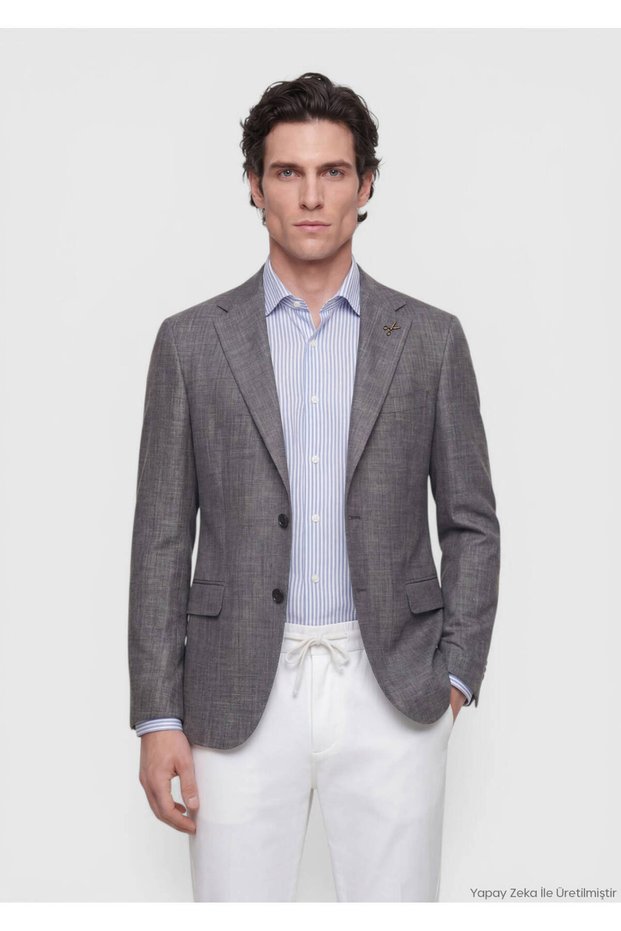 Mink Regular Fit Silk Blend Jacket