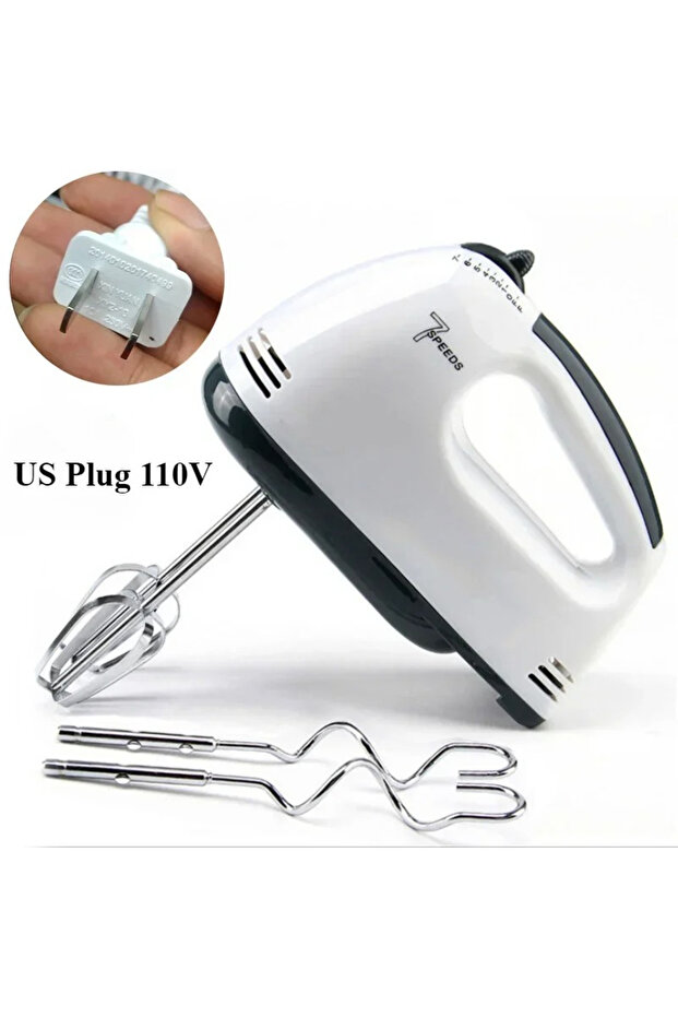 US Plug 110V Handheld 7-Speed Automatic Electric Mixer for Baking Multi-Functional Food Egg Cream Ca