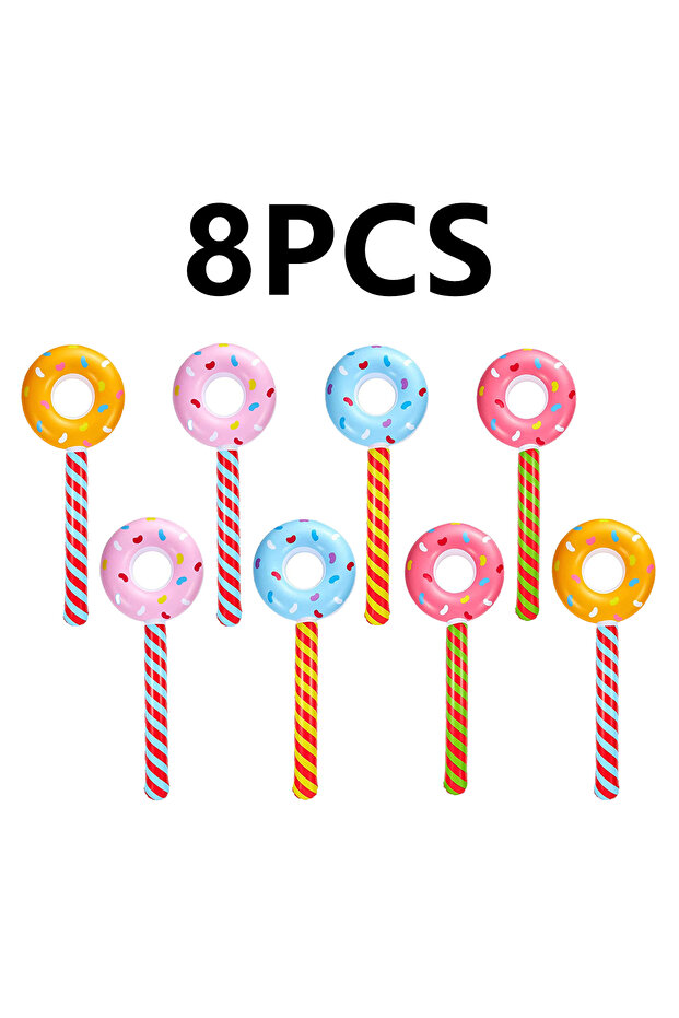 8PCS-80cm Inflatable PVC Colorful Donut Lollipop Toys. Ideal Performances, Parties, and Birthday Cel