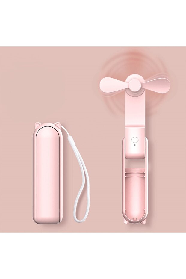 Pink XIAOTREE Portable Mini Handheld Fan Small Pocket Fan USB Rechargeable Battery Fan Folding Cooli