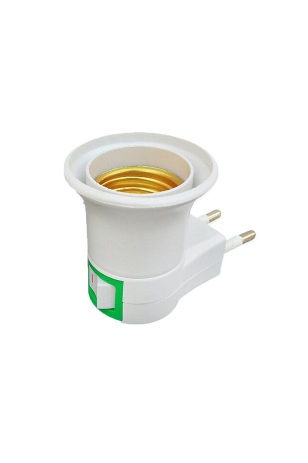 1pcs E27 Lamp Socket Adapter with Switch EU Plug Plastic Standard Screw-in Socket Outlet Converte...