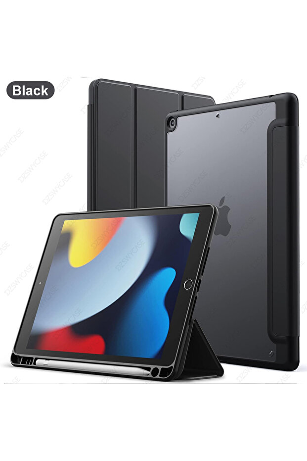 Black Hybrid Slim Case for iPad 9th/8th/7th Generation (2021/2020/2019)10.2 Inch with Pencil Holder