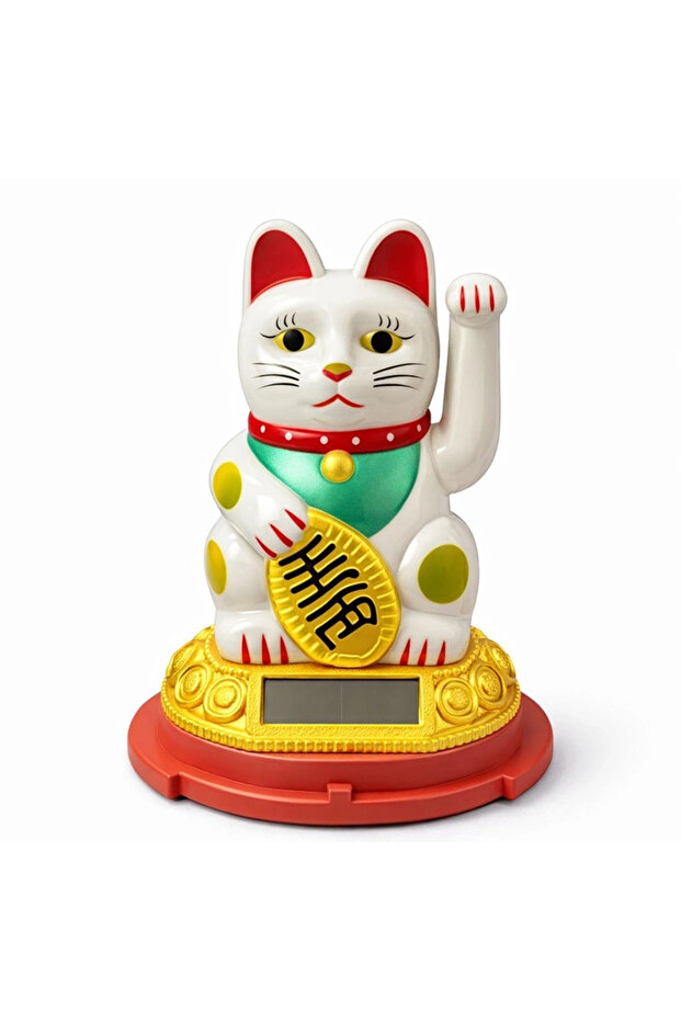 Solar powered waving lucky cat - maneki neko alk4520
