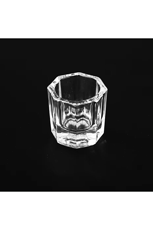 1Pcs Crystal Glass 1Pc Crystal Glass Clear Acrylic Small Octagonal Powder Liquid Nail Cup Dappen Dis