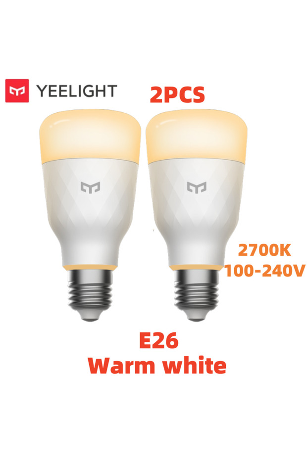 E26 Warm white 2PCS YEELIGHT LED Bulb 1S Smart Light E26/E27 Warm White Light Adjustable Brightness