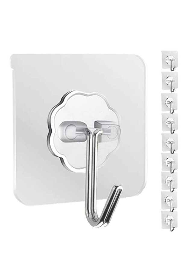 10PCS Waterproof and Oilproof Wall Hooks, Sticky Hooks for Kitchen Bathroom Shower Door Outdoor Wall