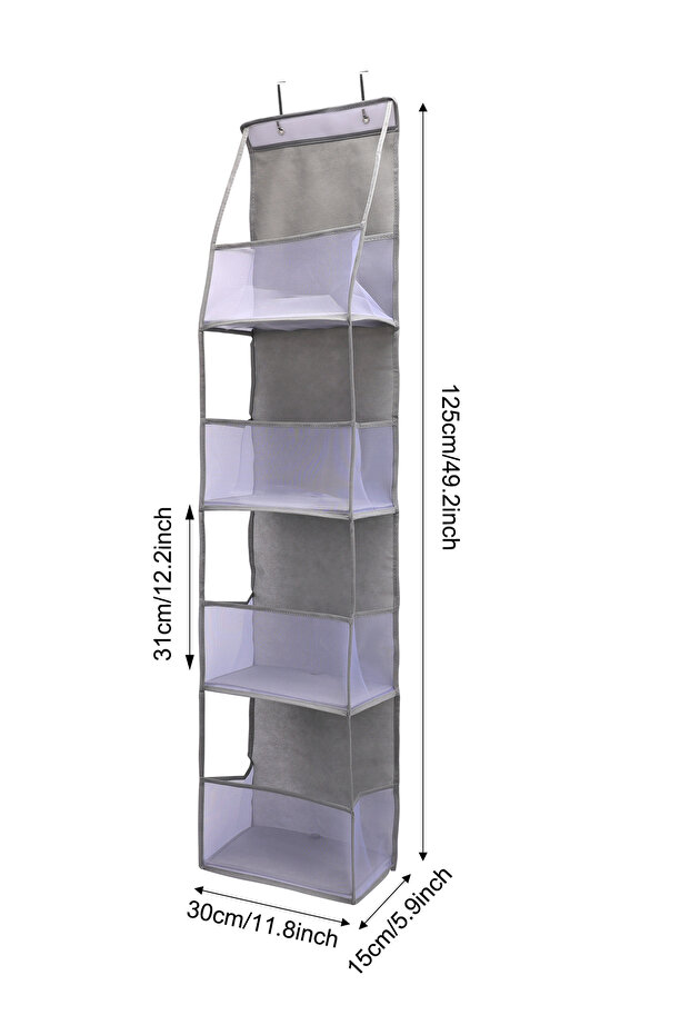 grey 1pc 4 /6Layer Over The Door Hanging Organizer Cosmetics Wall Hanging Storage Organizerfor Nurse