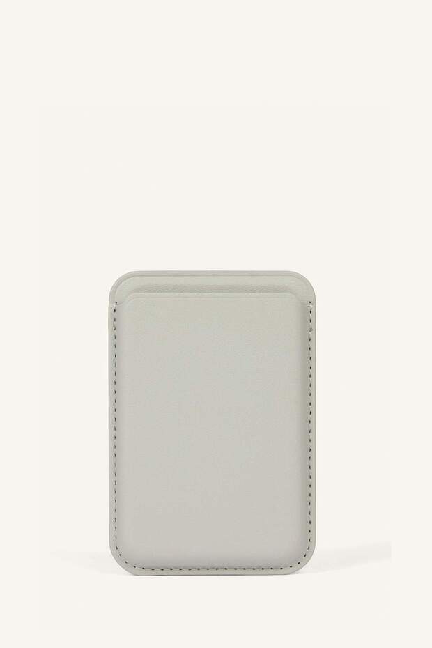 Magsafe Unisex Faux Leather Gray Card Holder I6568Axns
