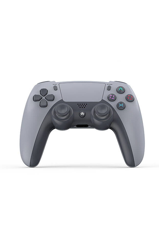 وحدة تحكم لاسلكية رمادية اللون لـ P4 - جهاز تحكم ألعاب مريح لـ P4 Slim/P4 Pro/منصة Steam وأجهزة الكمبيوتر بنظام ويندوز 10