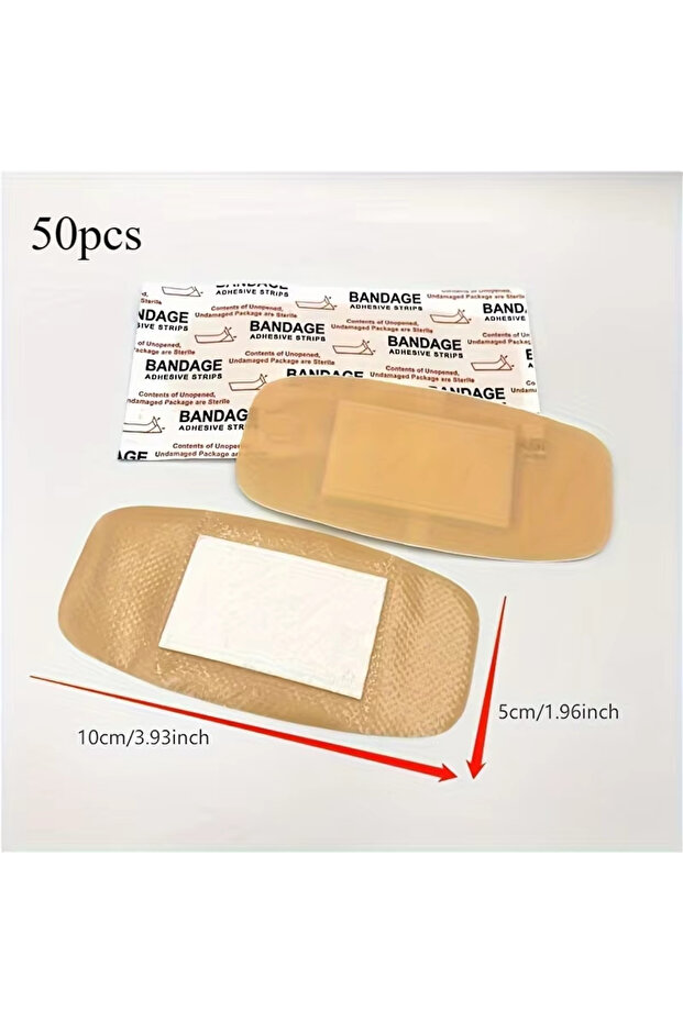 50pcs 50pcs Extra-Large Waterproof & Breathable Bandages for Emergency Wound Care PE Material, Ideal