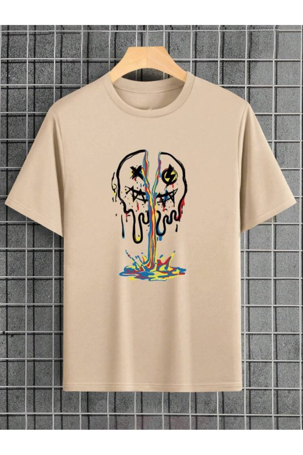 Smile Emoji Colorful Printed Short Sleeve Crew Neck Women's and Men's Tshirt