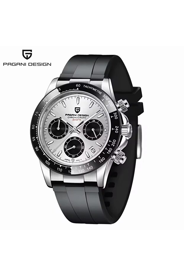 Silver Black PAGANI DESIGN 1664 Luxury Automatic Mechanical Men's Watch VK63 Movement AR Sapphire Cr