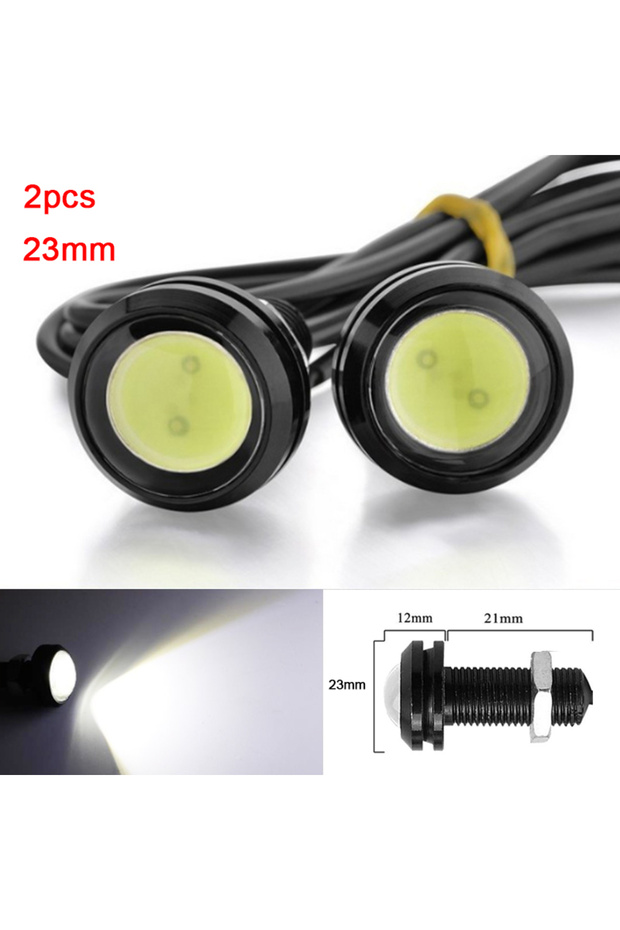 23mm White 2pcs 2-10 PCS 23mm 18mm Car Eagle Eye Light DRL LED Daytime Running Lights 12V Motorcycle
