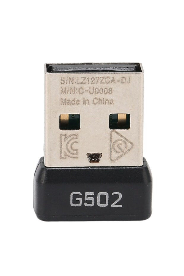 جهاز استقبال USB أسود، محول ماوس لاسلكي محمول صغير ومستقر بتردد 2.4 جيجاهرتز مصنوع من البلاستيك والمعدن