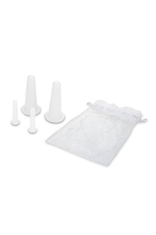 Clear 4 Pcs Silicone Facial Cupping Set Vacuum Massage Cup Kit Natural Silicone Facial Massage Cup