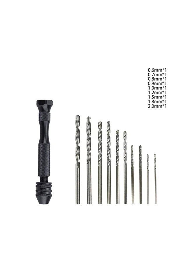 11pics Small 0.3-3.2mm Manual Drill Bit Set for Carpentry, Drilling Tools for Hobby Models, Craft Je