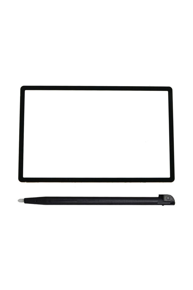 black JCD Top Upper LCD Screen Lens Plastic Cover & Touch Stylus Pen For Nintend 2DS Repair Part