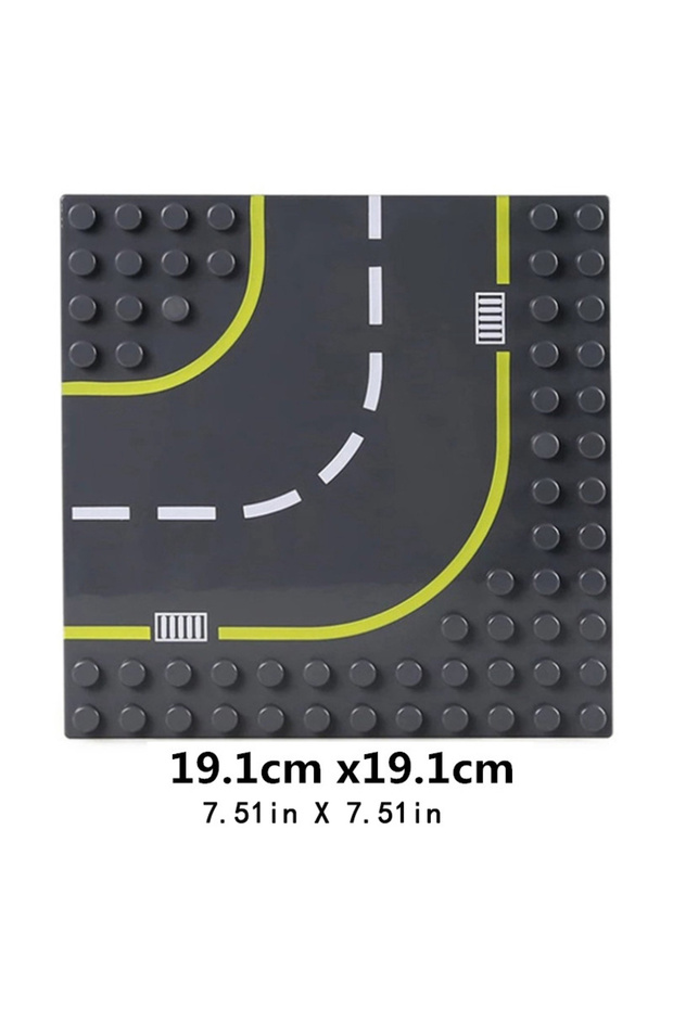 Big Curve base 7.51in * 7.51in Large Particles Dot City Road Street Baseplate Straight Curve Buildin