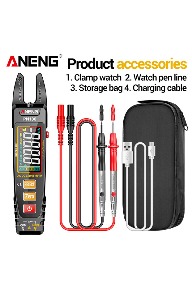 ANENG PN130 ANENG PN130 Clamp Meter Digital Multimeter 4000 Counts AC/DC Voltage Current Portable Ca