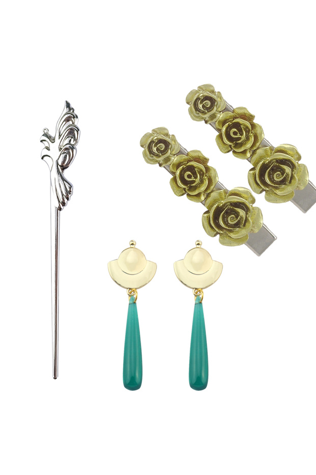 3PCS Anime The Apothecary Diaries Maomao Hairpins Cosplay Accessories EarClips Props Headwear Women