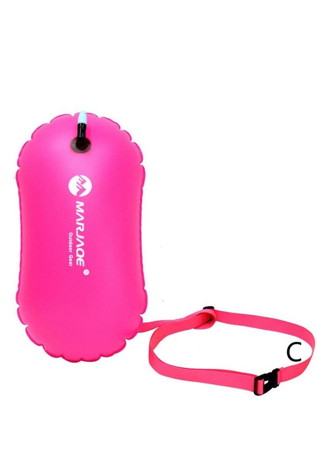 Rose Red Swimming Pool Buoy Tow Floats Inflatable Life Saving Swim Buoy PVC Inflated Air Drying Bag