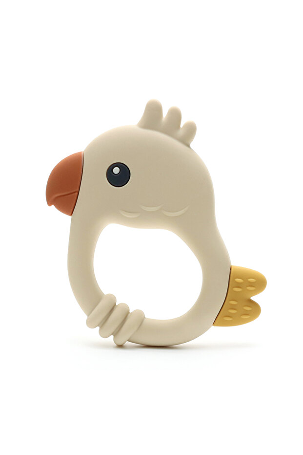 moonpie WHITE 2026 New Design Colorful Parrot Teether - Food-Grade Silicone Baby Teething Toy (BPA-F