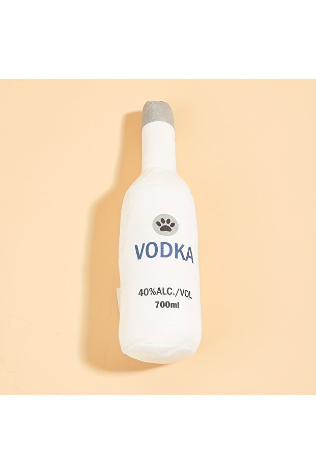 WHITE 1pc Wine Bottle Design Pet Grinding Teeth Plush Toy, Durable Chew Toy For Dog Interactive Supp