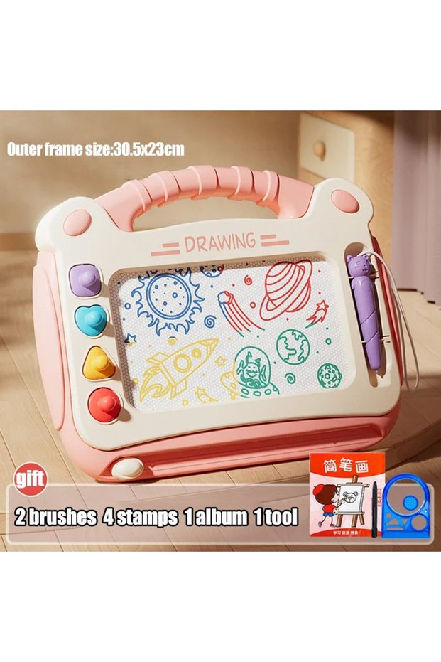 pink-B Cartoon Drawing Board Baby Puzzle Magnetic Writing Board Toy Graffiti Magnetic Drawing Board