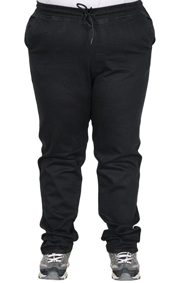 Mode XL Real Big Size Women's Pants Jogger Duz Paca Denim 26913 Black