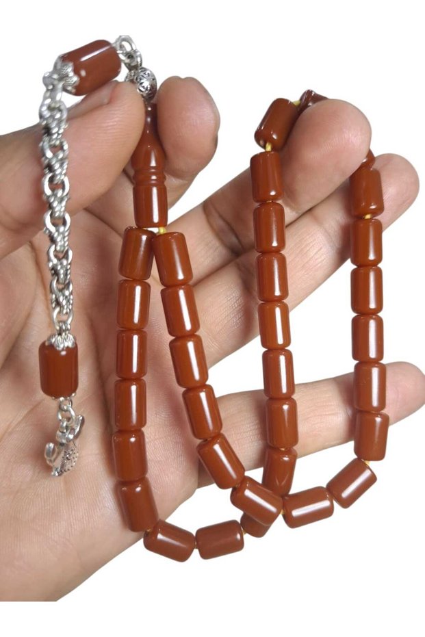 Original Squeeze Amber 7*11 mm Burnt Tumbled Amber for Daily Use, Suitable for Prayer Beads