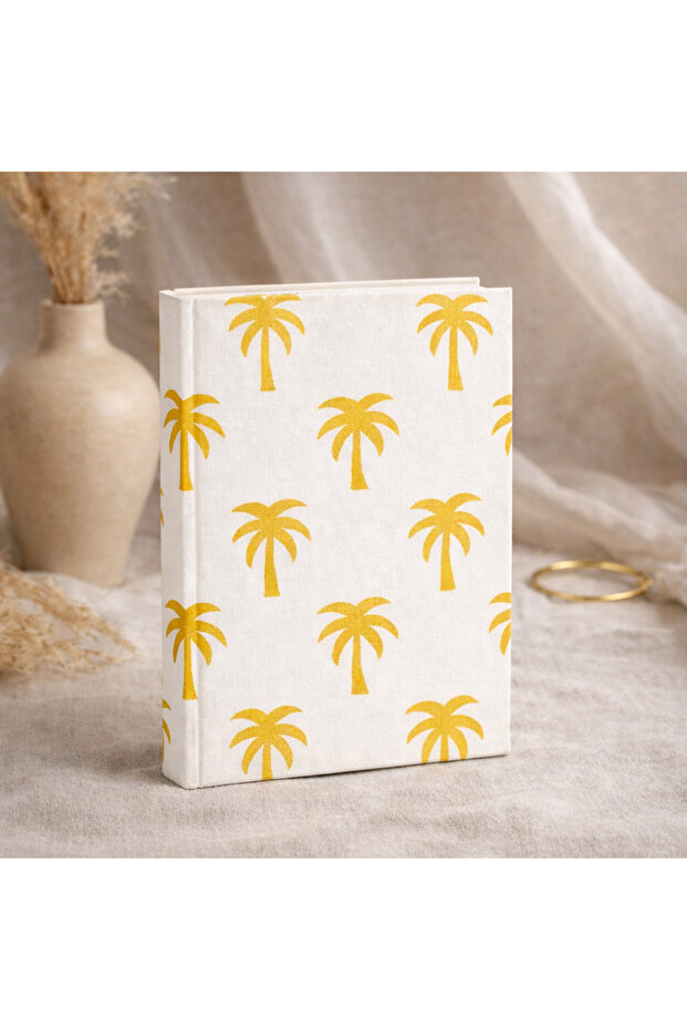 Palm Handmade Block Printed Diary – Sustainable Bamboo Paper Journal, Eco-Friendly, Handcrafted (17 × 12 cm)