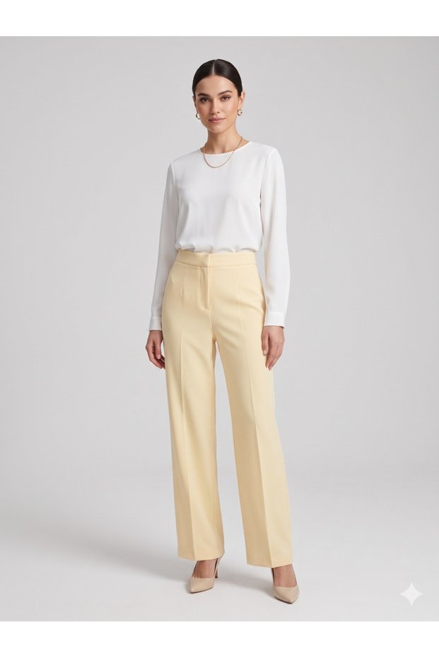 Mezzura Straight Cut Wide Leg Pants 2061