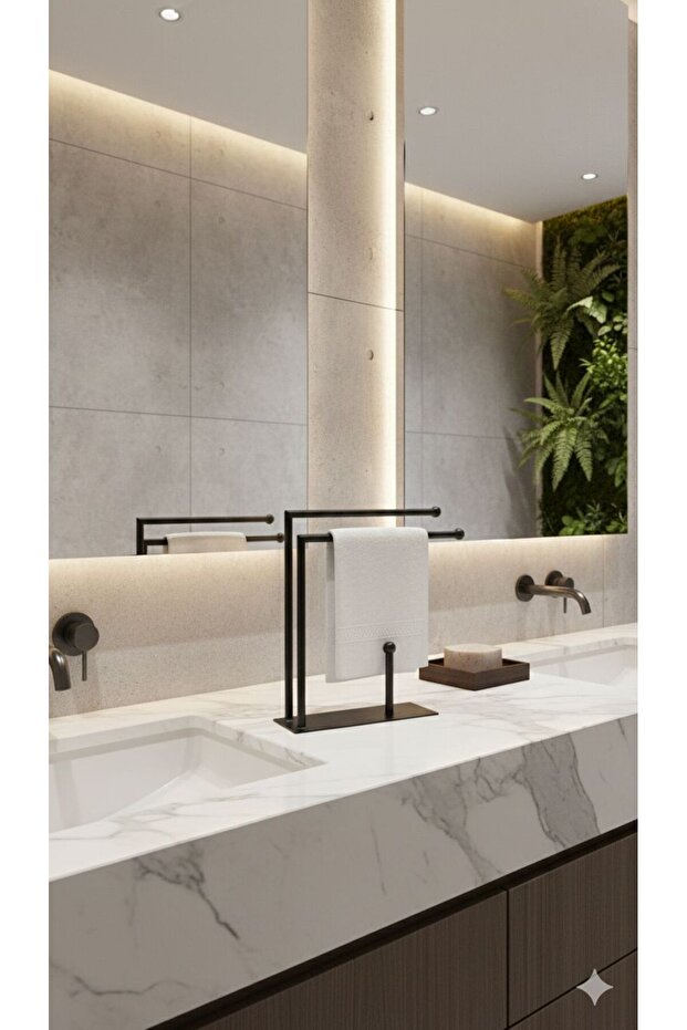 Modern Matte Gold Metal Paper Towel Holder and Towel Rack – Countertop Standing Organizer