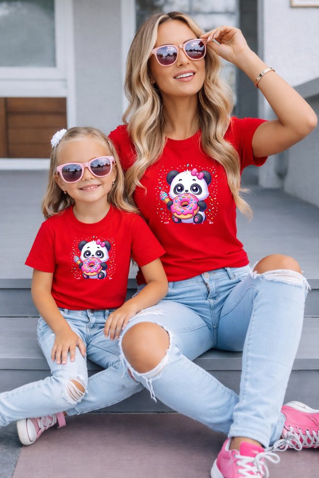 Mother-Daughter Matching Oversize T-Shirt 100% Cotton Printed Comfortable Fit Twin T-Shirt (Single Price)