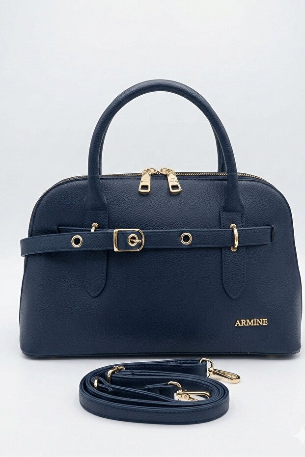 Stylish Modern Women's Shoulder Bag Convenient Navy Blue Strap Bag