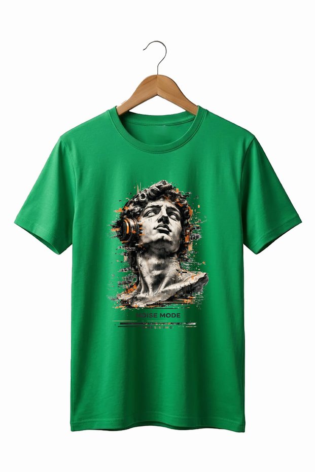Unisex Noise Mode Headphones Sculpture Printed Street Style T-Shirt