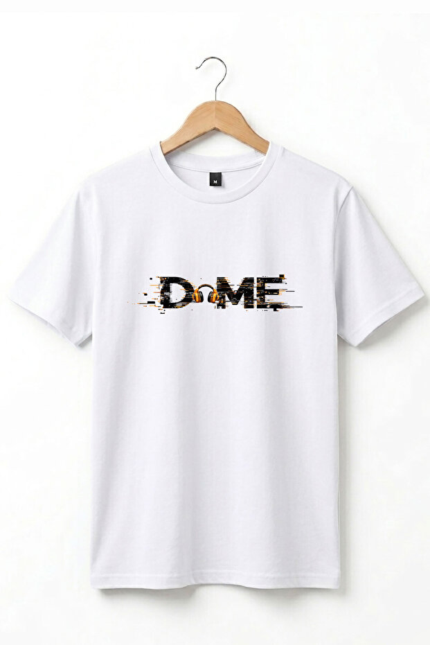Unisex Dome Headphones Printed Glitch Effect Street Style T-Shirt
