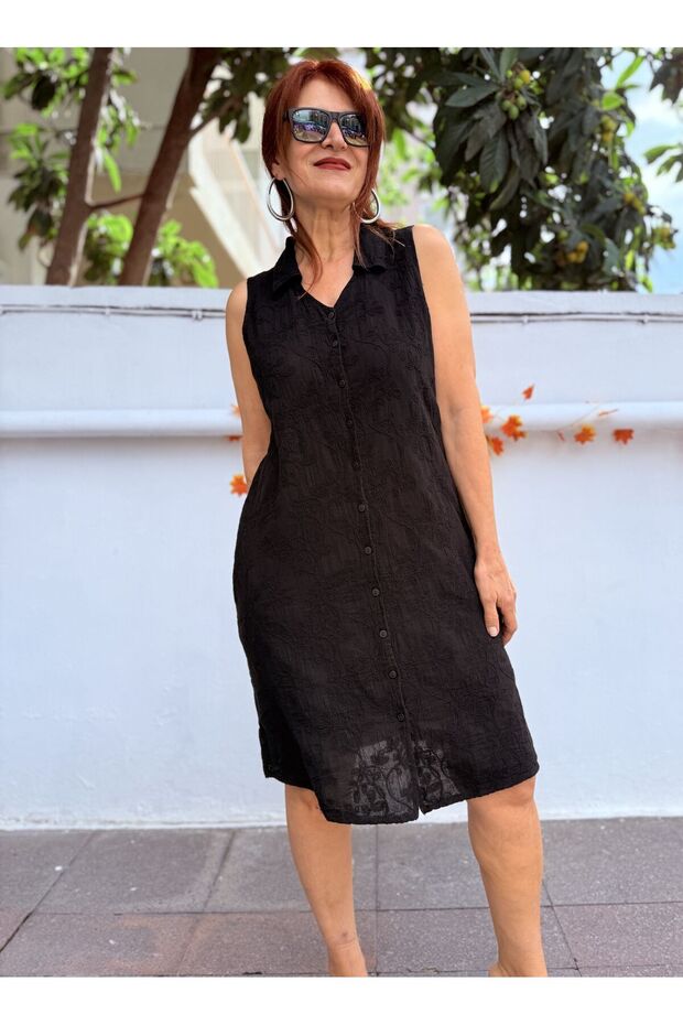 Φόρεμα Φιρούζε Μαύρο - 6